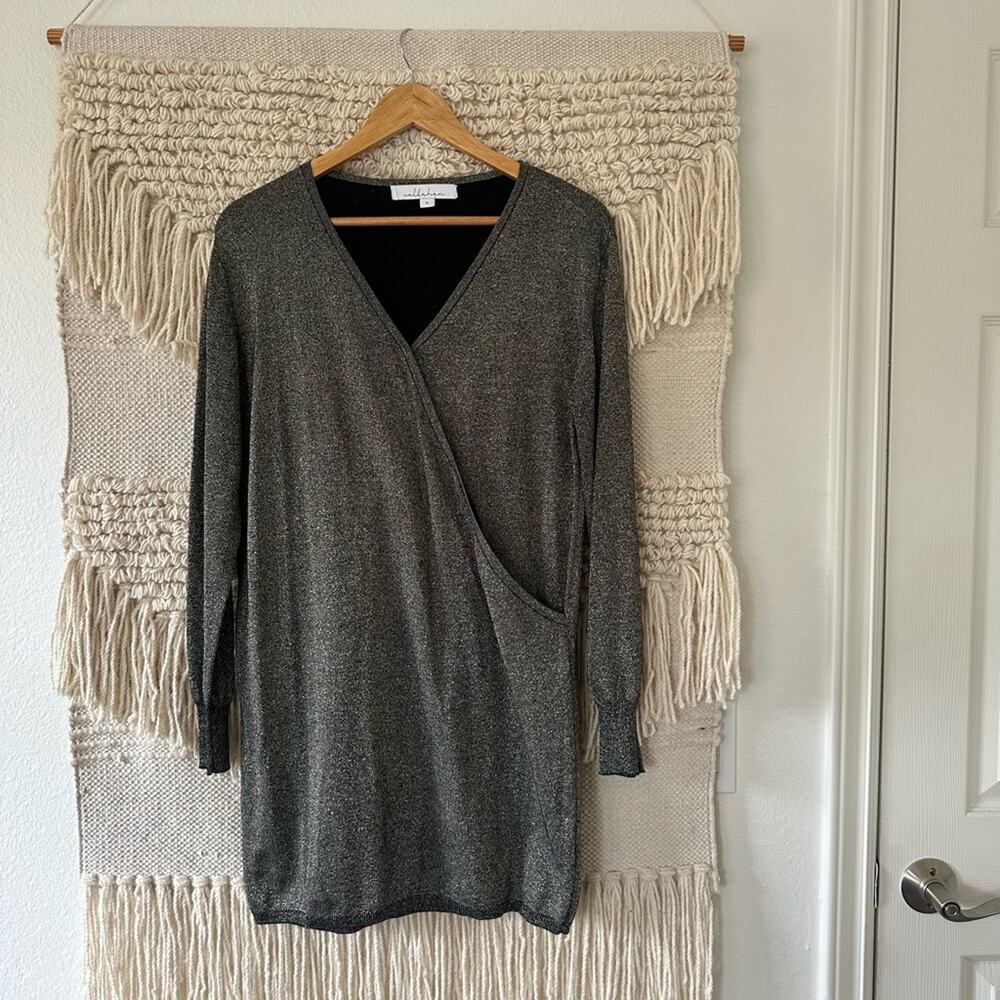 Callahan Shimmer Wrap Mini Dress